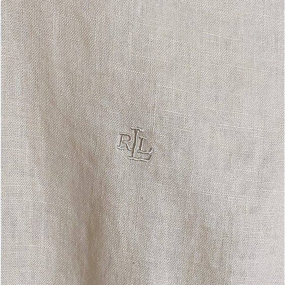 Ralph Lauren neutral Linen Button Down size XS - Picture 3 of 5